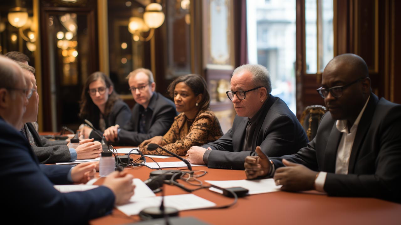 Discussion en table ronde avec des leaders communautaires diversifiés.