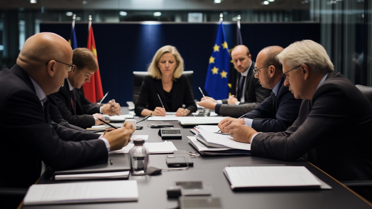 Discussion en table ronde avec des leaders européens et des représentants communautaires.